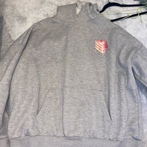 Thanks for nothing grey oversized hoodie